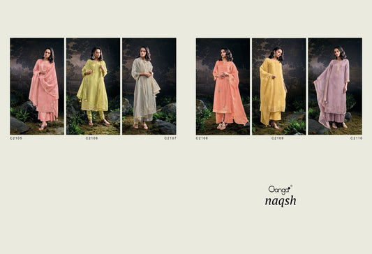 Naqsh Ganga Pure Bemberg Plazzo Style Suits Wholesale