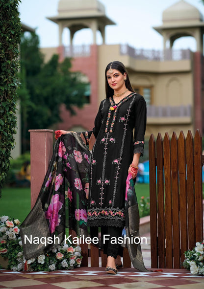 Naqsh Kailee Fashion Viscose Silk Readymade Pant Style Suits Wholesale Price