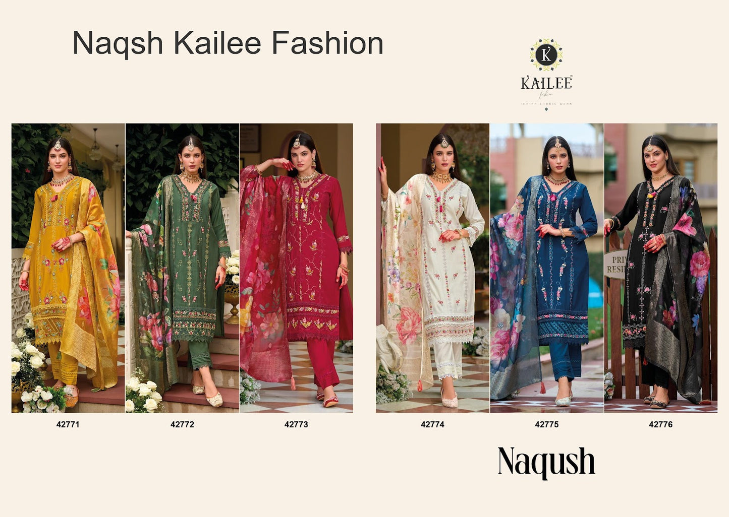 Naqsh Kailee Fashion Viscose Silk Readymade Pant Style Suits Wholesale Price