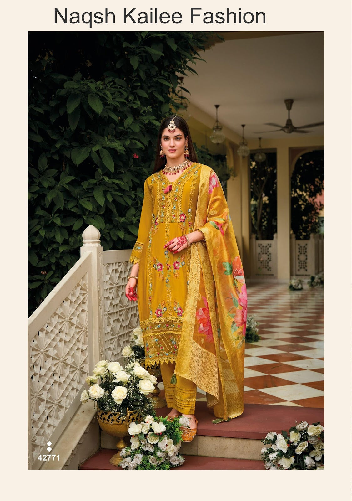 Naqsh Kailee Fashion Viscose Silk Readymade Pant Style Suits Wholesale Price