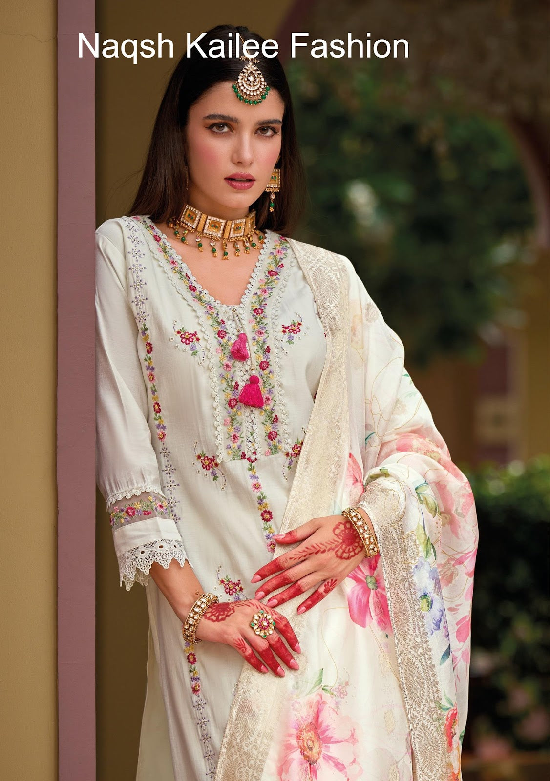 Naqsh Kailee Fashion Viscose Silk Readymade Pant Style Suits Wholesale Price