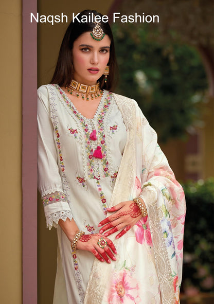 Naqsh Kailee Fashion Viscose Silk Readymade Pant Style Suits Wholesale Price