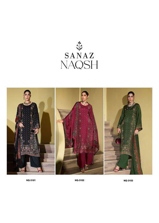 Naqsh Sanaz Viscose Muslin Pant Style Suits Manufacturer Ahmedabad