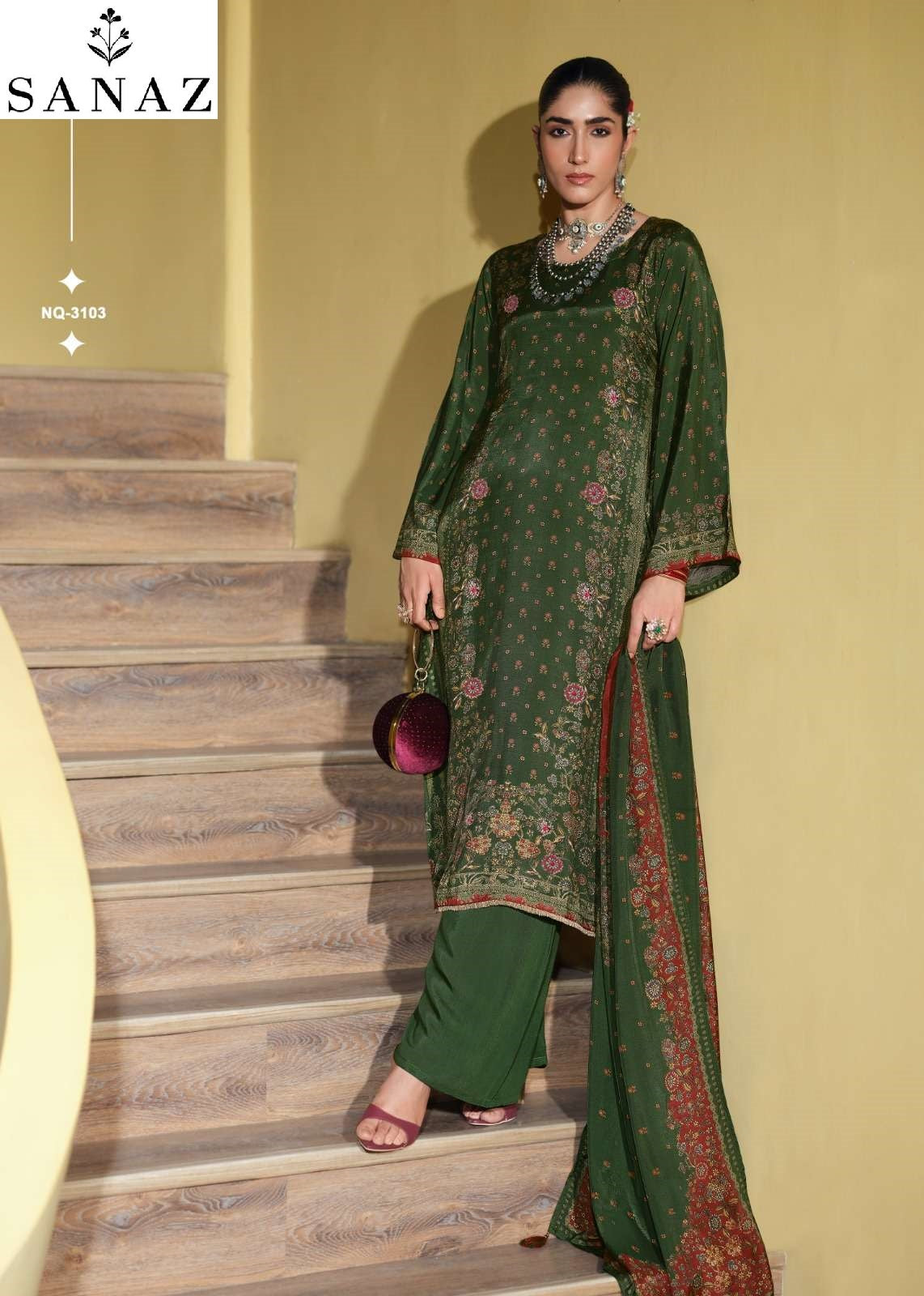 Naqsh Sanaz Viscose Muslin Pant Style Suits Manufacturer Ahmedabad
