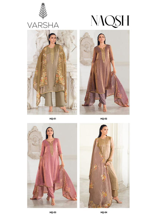 Naqsh Varsha Fashions Simmer Pant Style Suits Supplier Gujarat
