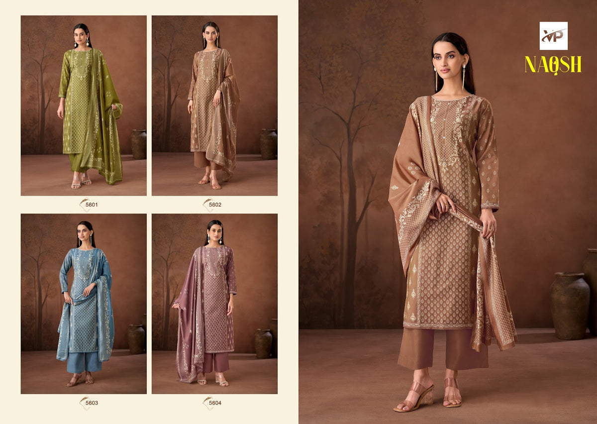 Naqsh Vp Brand Maslin Shimmer Karachi Salwar Suits Supplier Gujarat