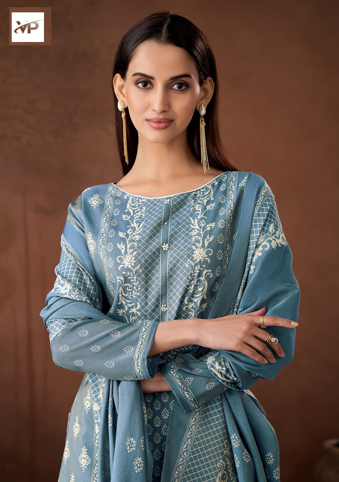 Naqsh Vp Brand Maslin Shimmer Karachi Salwar Suits Supplier Gujarat