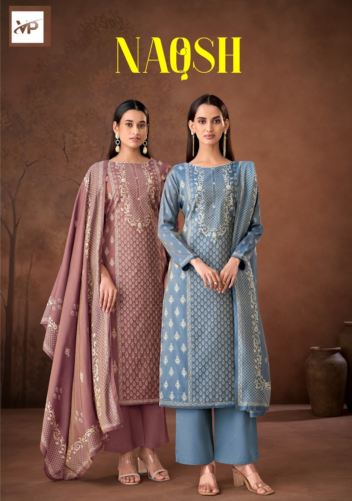 Naqsh Vp Brand Maslin Shimmer Karachi Salwar Suits Supplier Gujarat