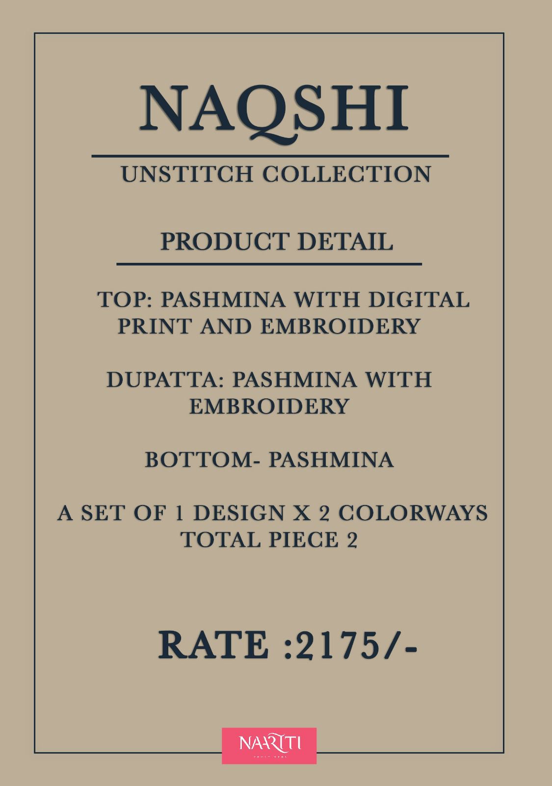 Naqshi Naariti Pashmina Suits Wholesaler Ahmedabad