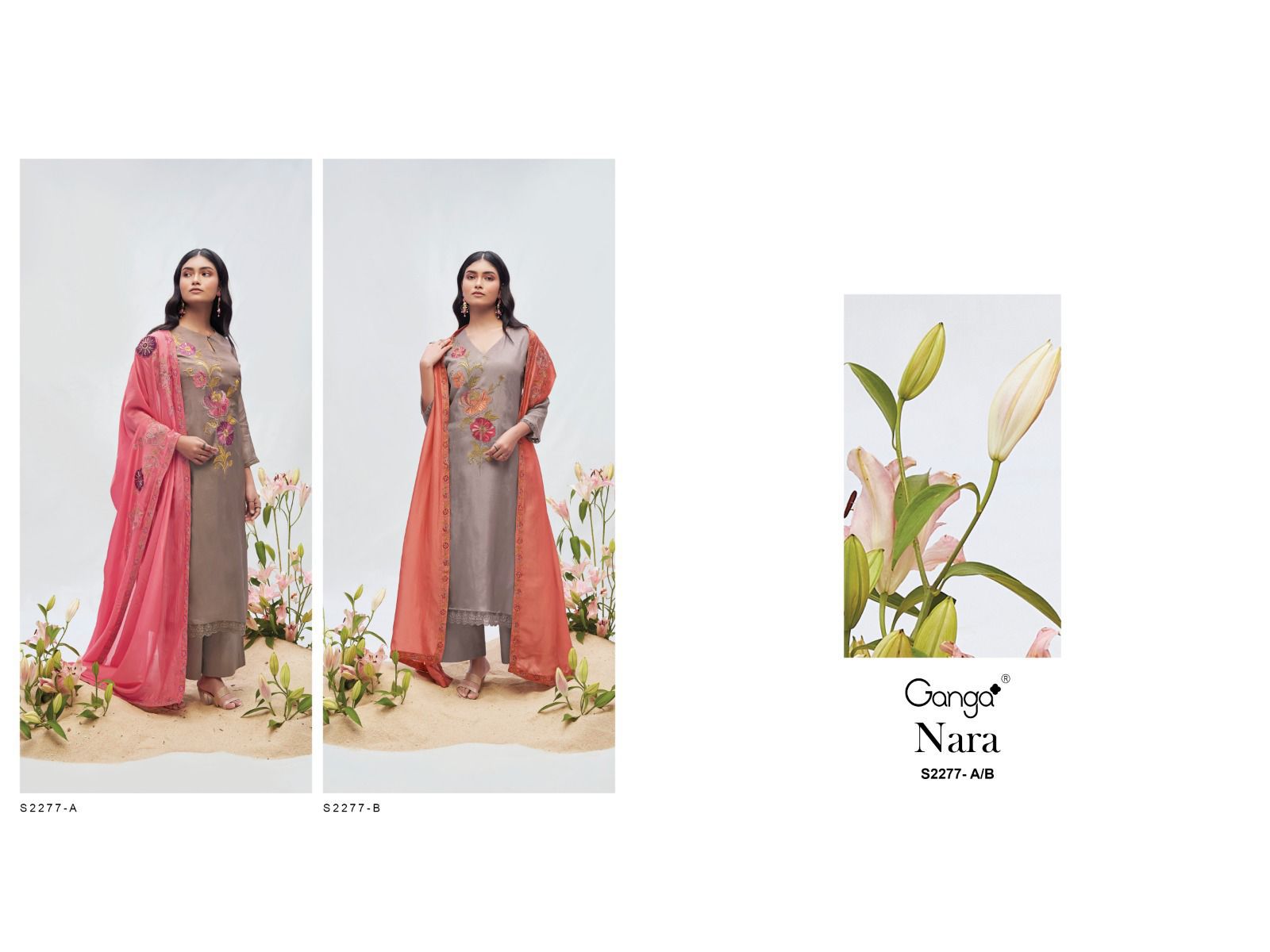 Nara 2277 Ganga Premium Bemberg Plazzo Style Suits Supplier Gujarat