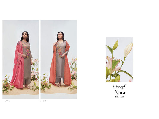 Nara 2277 Ganga Premium Bemberg Plazzo Style Suits Supplier Gujarat