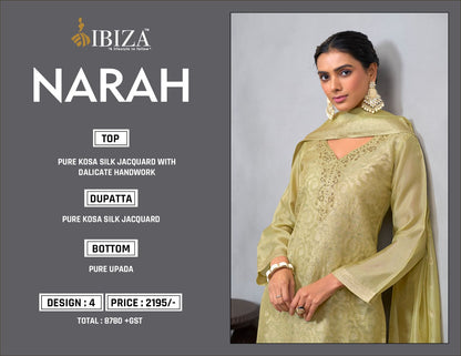 Narah Ibiza Silk Jacquard Pant Style Suits Supplier Ahmedabad