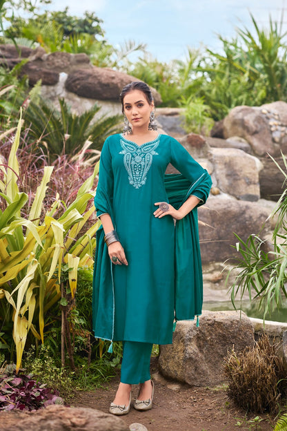 Nargis 1609 Ossm Roman Slub Readymade Pant Style Suits Wholesaler India