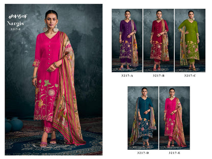 Nargis 3217 Jay Vijay Bemberg Silk Pant Style Suits Exporter