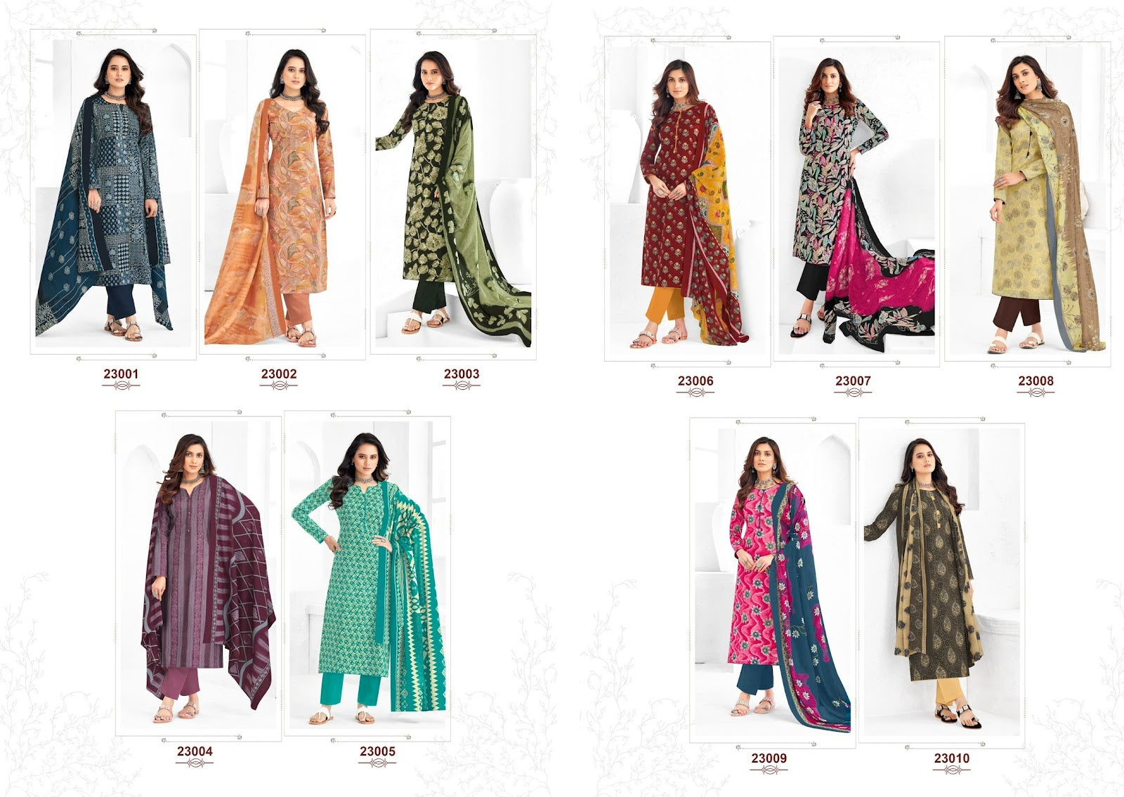 Nargis Cotton Vol 23 Suryajyoti Cotton Pant Style Suits Wholesale Price