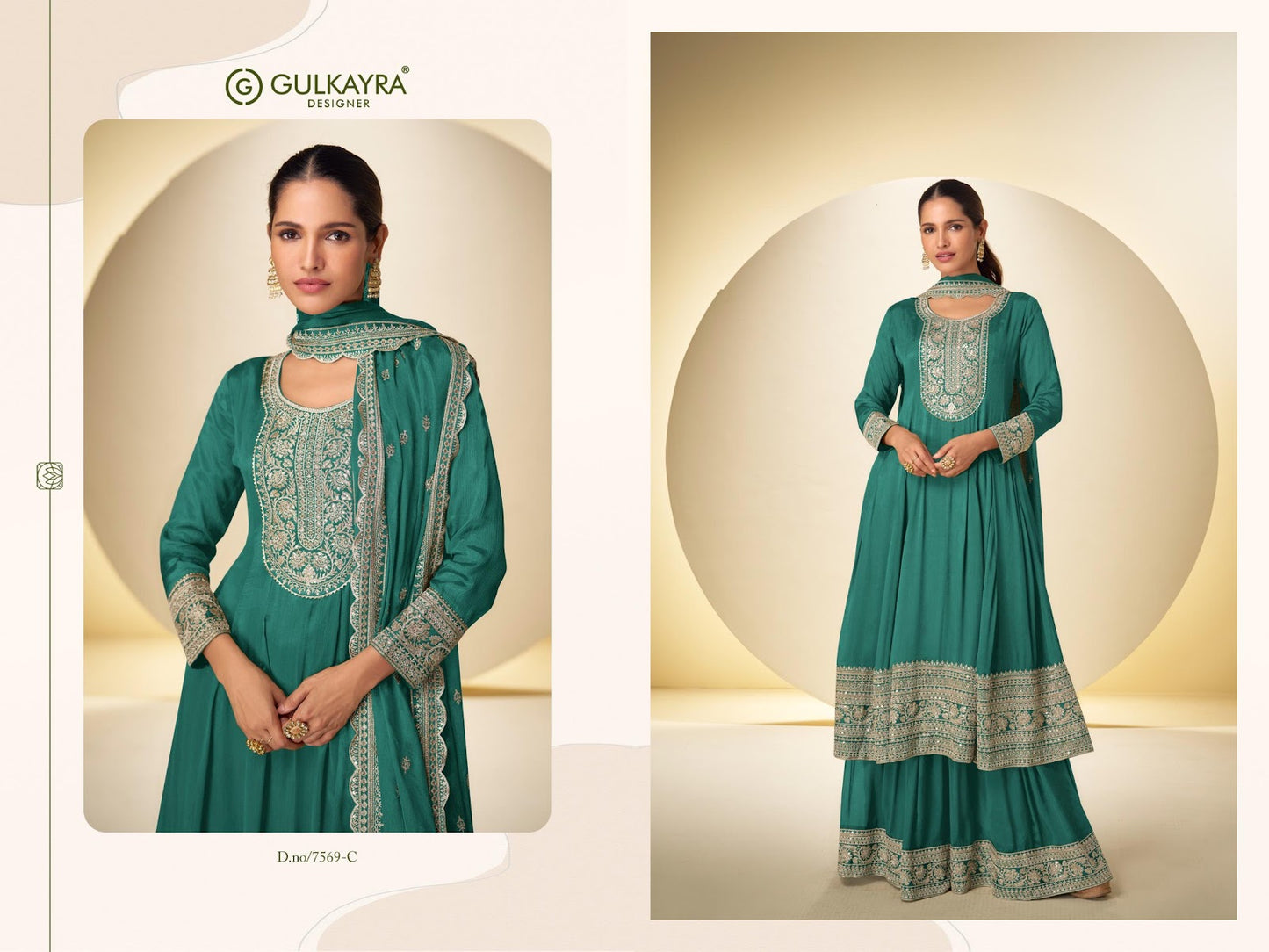 Nargis Gulkayra Designer Chinon Readymade Anarkali Suits Manufacturer Ahmedabad
