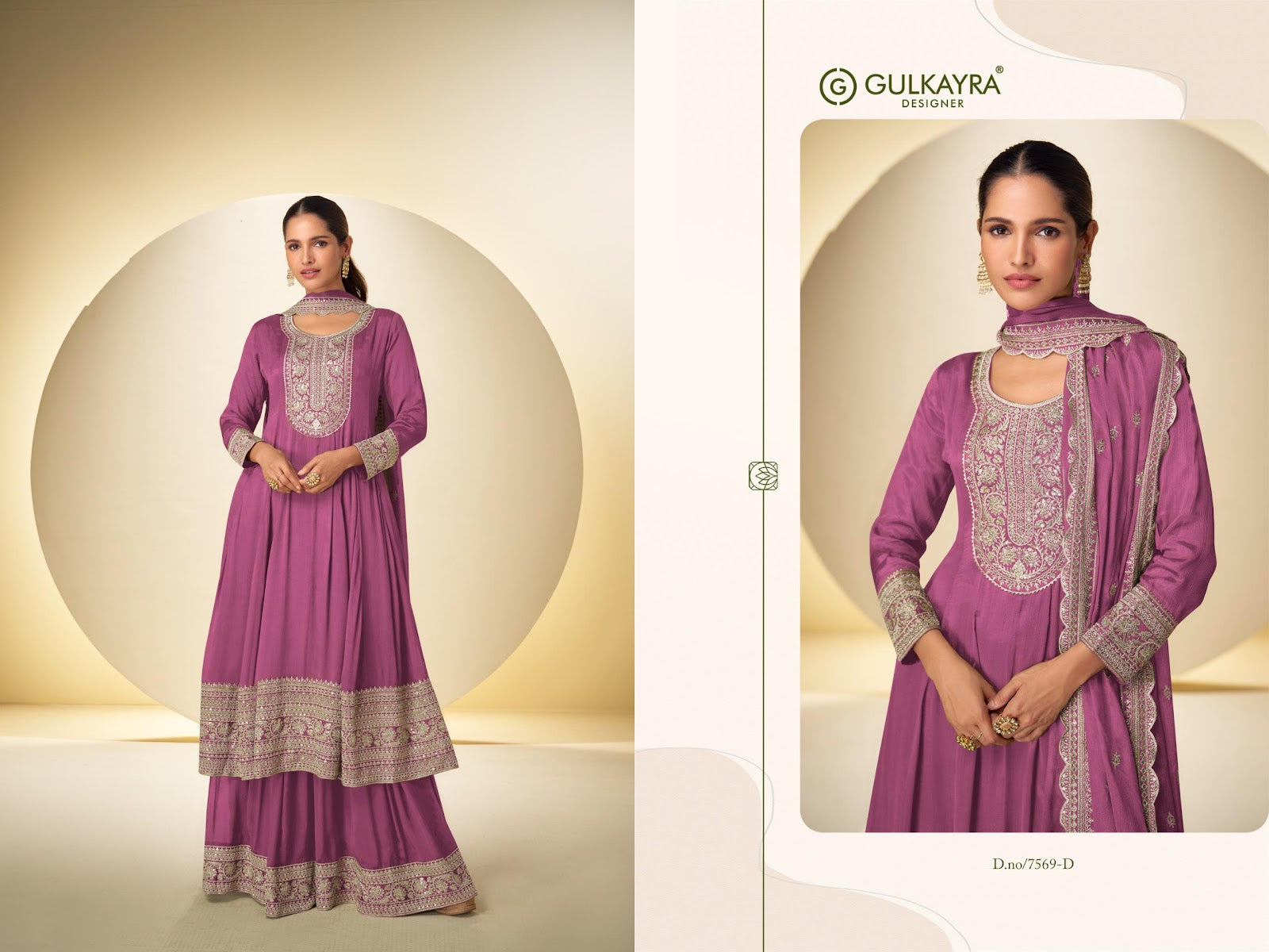 Nargis Gulkayra Designer Chinon Readymade Anarkali Suits Manufacturer Ahmedabad