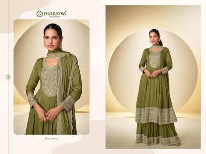 Nargis Gulkayra Designer Chinon Readymade Anarkali Suits Manufacturer Ahmedabad
