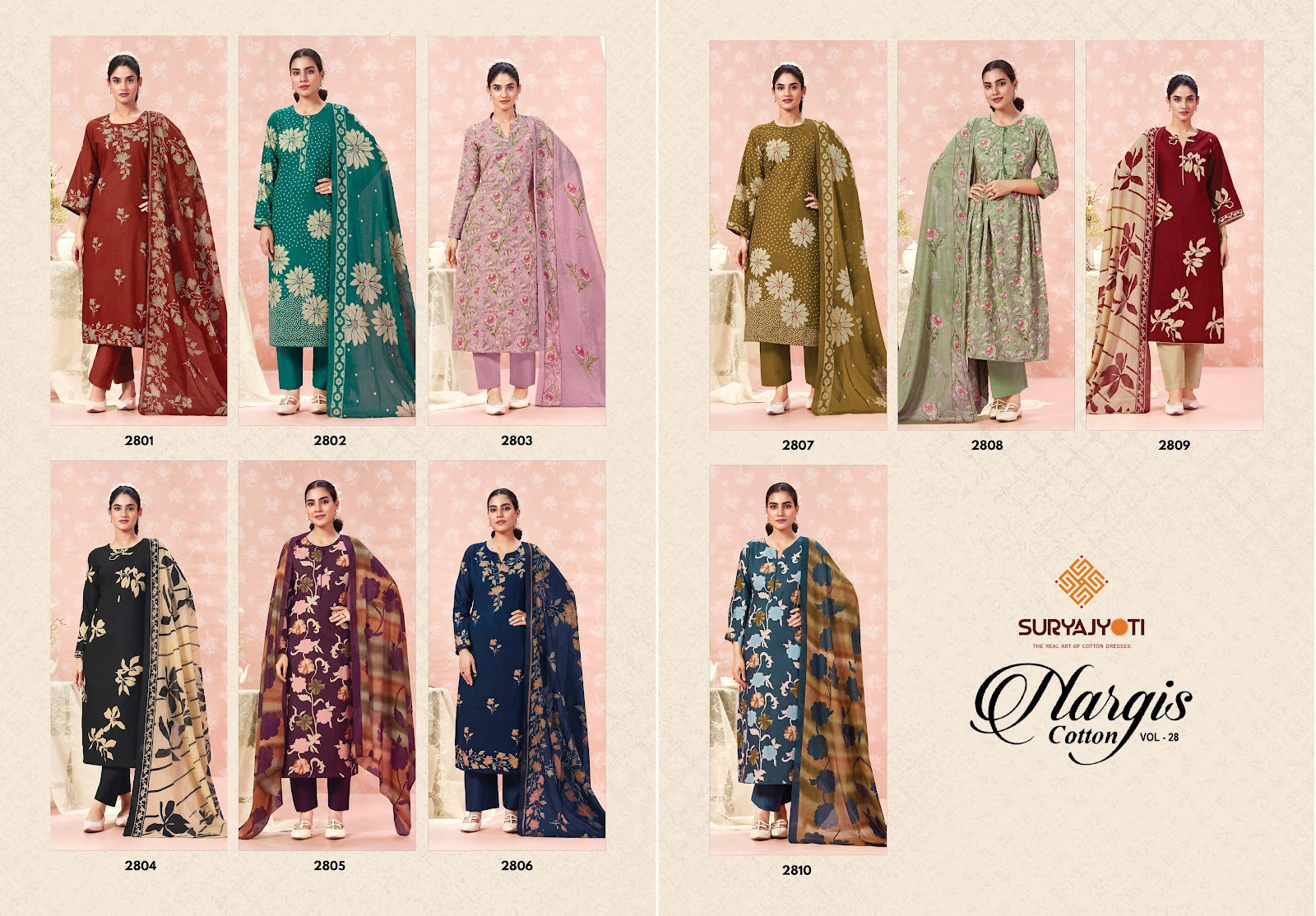 Nargis Vol 28 Suryajyoti Cotton Dress Material Supplier Gujarat