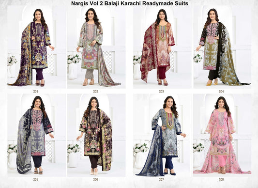 Nargis Vol 2 Balaji Cotton Karachi Readymade Suits Wholesale