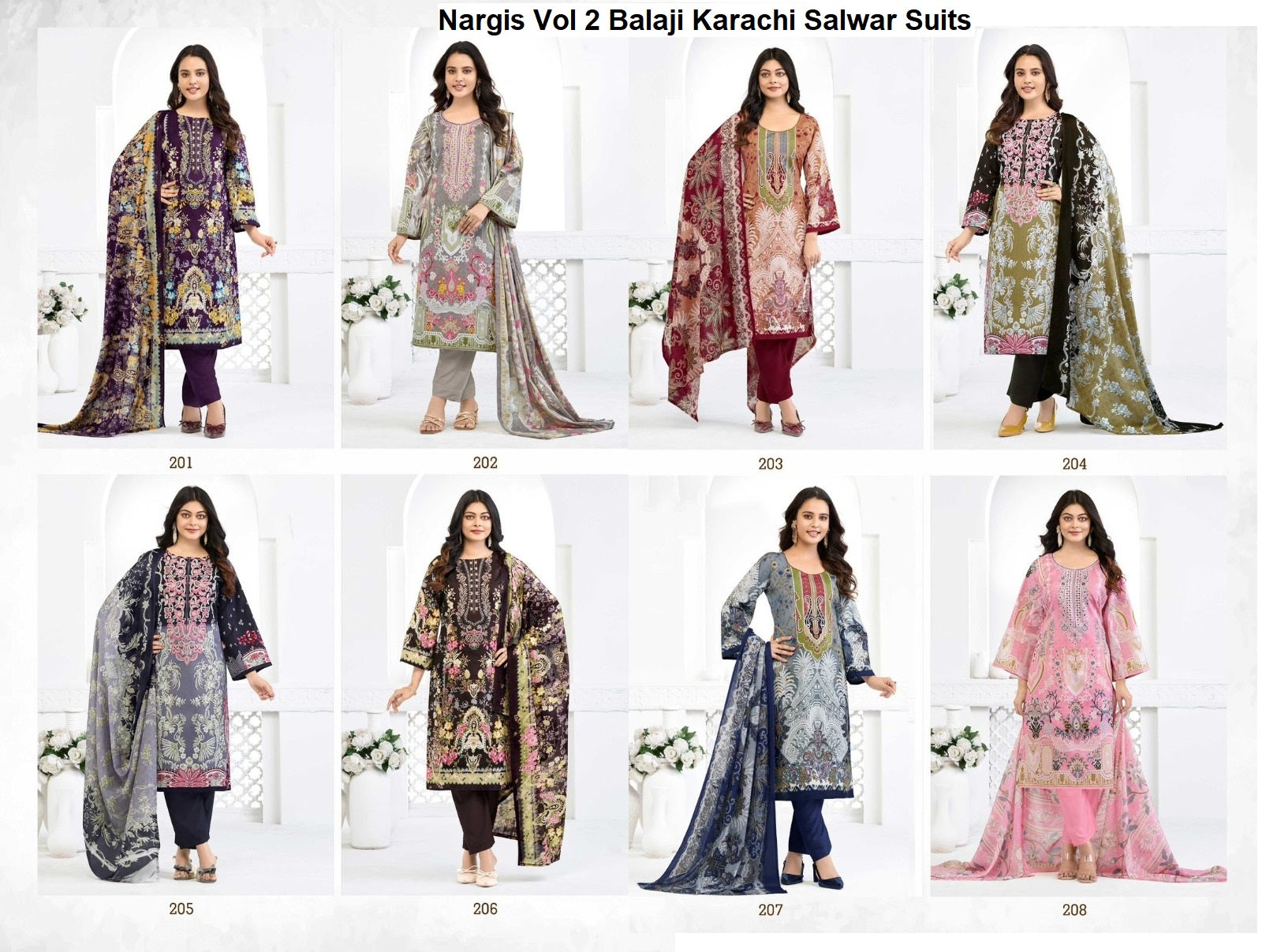 Nargis Vol 2 Balaji Mix Cotton Karachi Salwar Suits Wholesale Price
