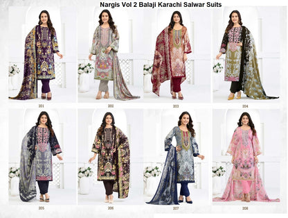Nargis Vol 2 Balaji Mix Cotton Karachi Salwar Suits Wholesale Price