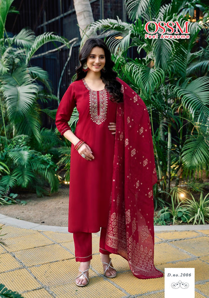 Nargis Vol 2 Ossm Viscose Readymade Pant Style Suits Wholesaler Ahmedabad