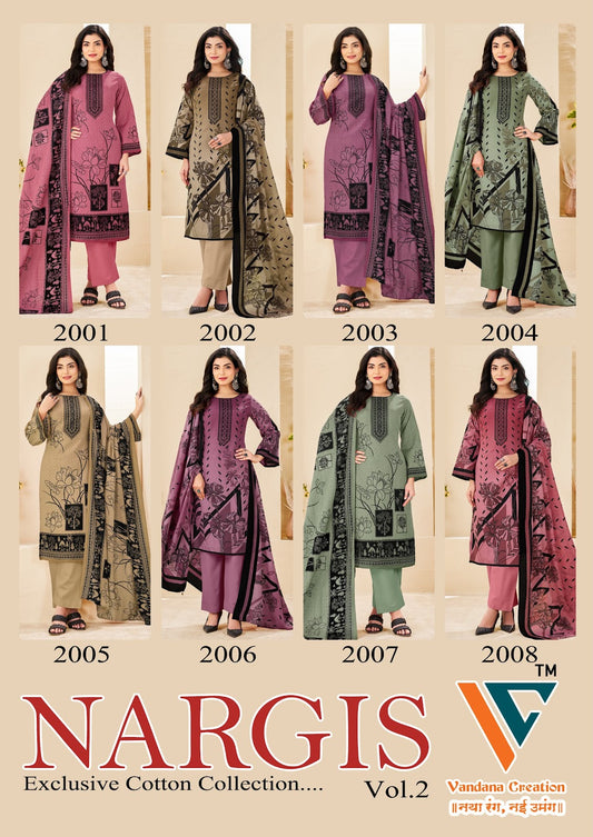 Nargis Vol 2 Vandana Creation Mix Cotton Karachi Salwar Suits Wholesaler Gujarat