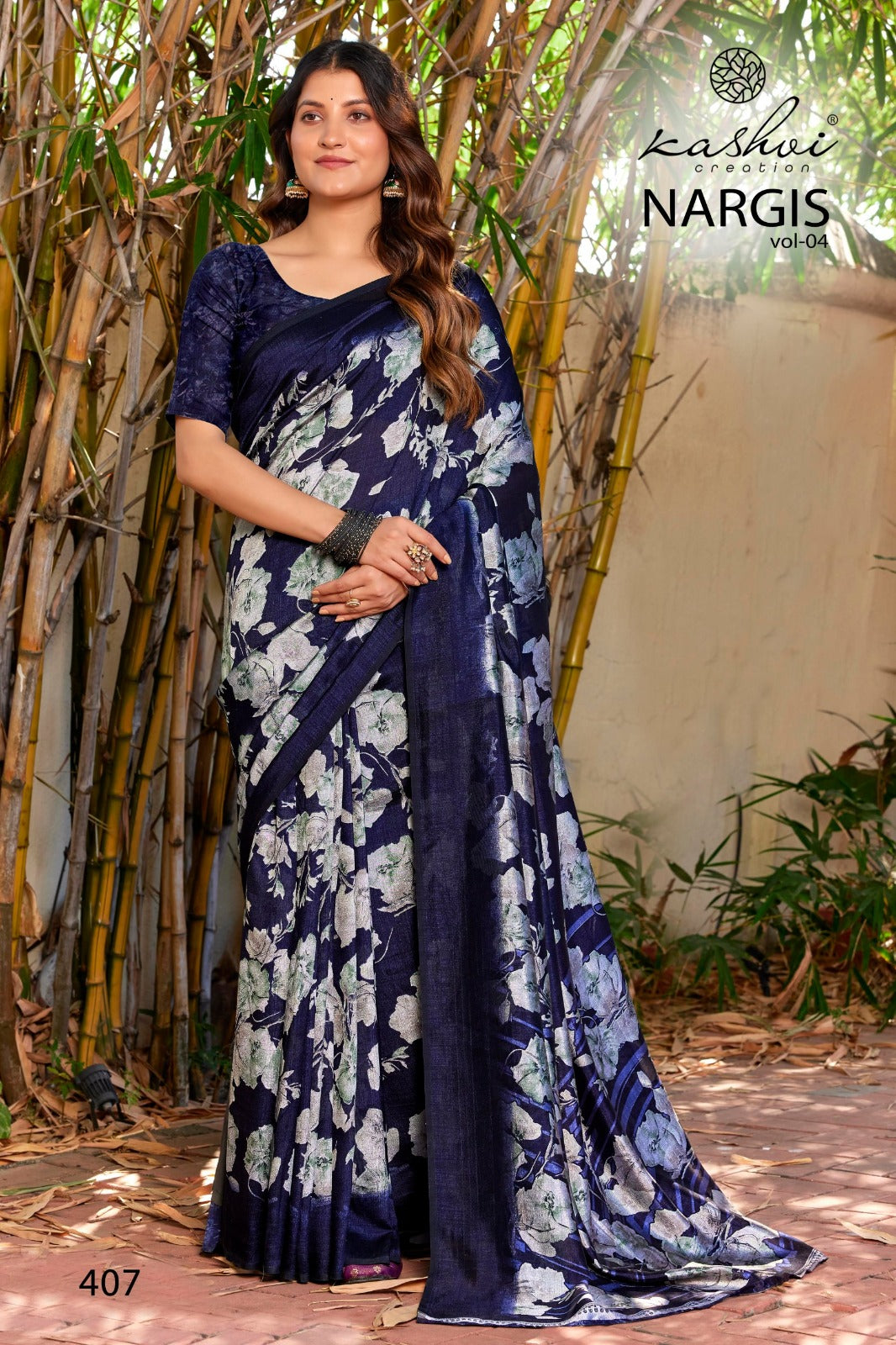 Nargis Vol 4 Kashvi Creation Vichitra Sarees Exporter India