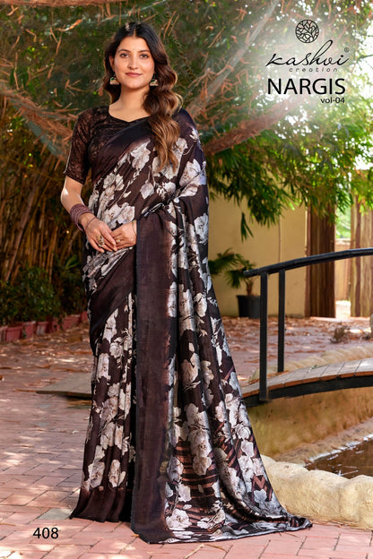 Nargis Vol 4 Kashvi Creation Vichitra Sarees Exporter India