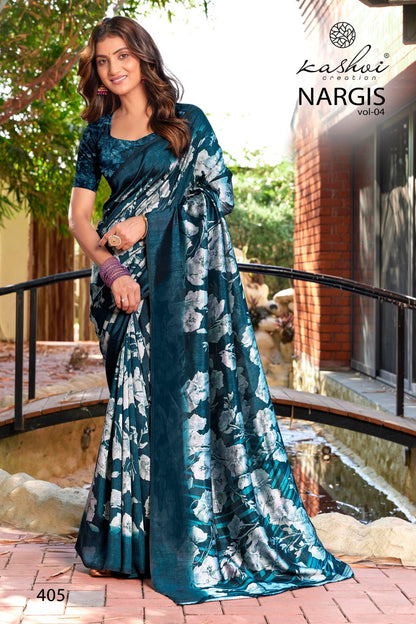 Nargis Vol 4 Kashvi Creation Vichitra Sarees Exporter India