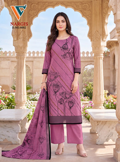 Nargis Vol 4 Vandana Creation Mix Cotton Karachi Salwar Suits Wholesale Rate