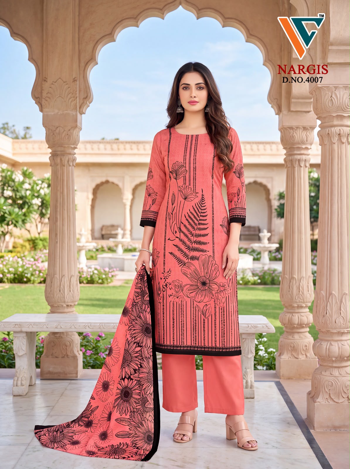 Nargis Vol 4 Vandana Creation Mix Cotton Karachi Salwar Suits Wholesale Rate