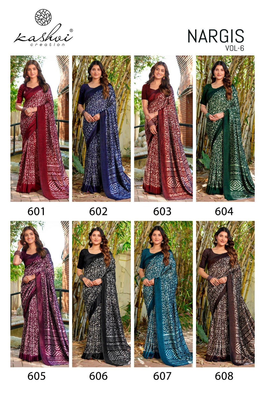 Nargis Vol 6 Kashvi Creation Vichitra Sarees Supplier