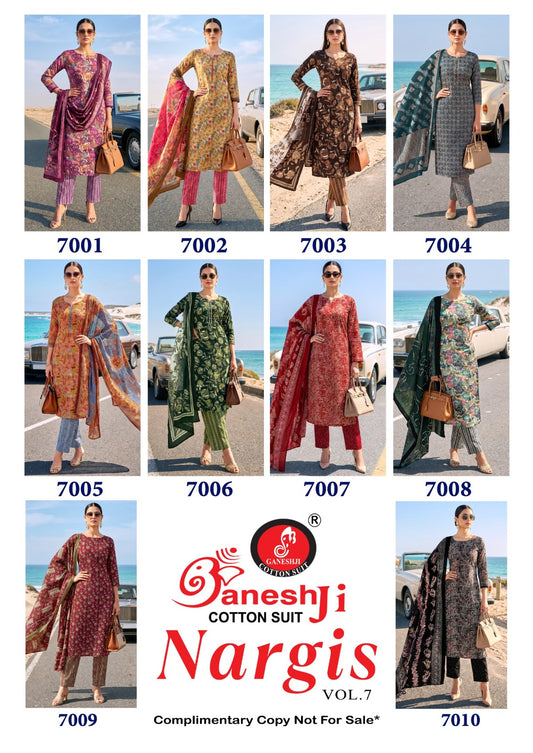 Nargis Vol 7 Ganeshji Cotton Dress Material Manufacturer Gujarat