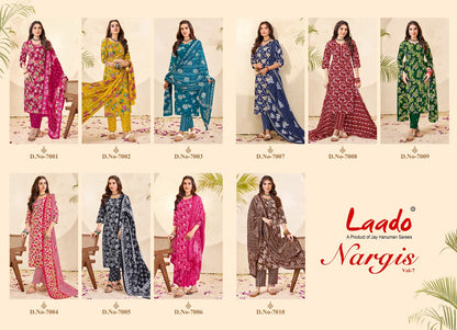 Nargis Vol 7 Laado Readymade Cotton Pant Suits Manufacturer India