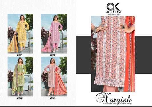 Nargish Al Karam Pure Cotton Karachi Salwar Suits Wholesale Price