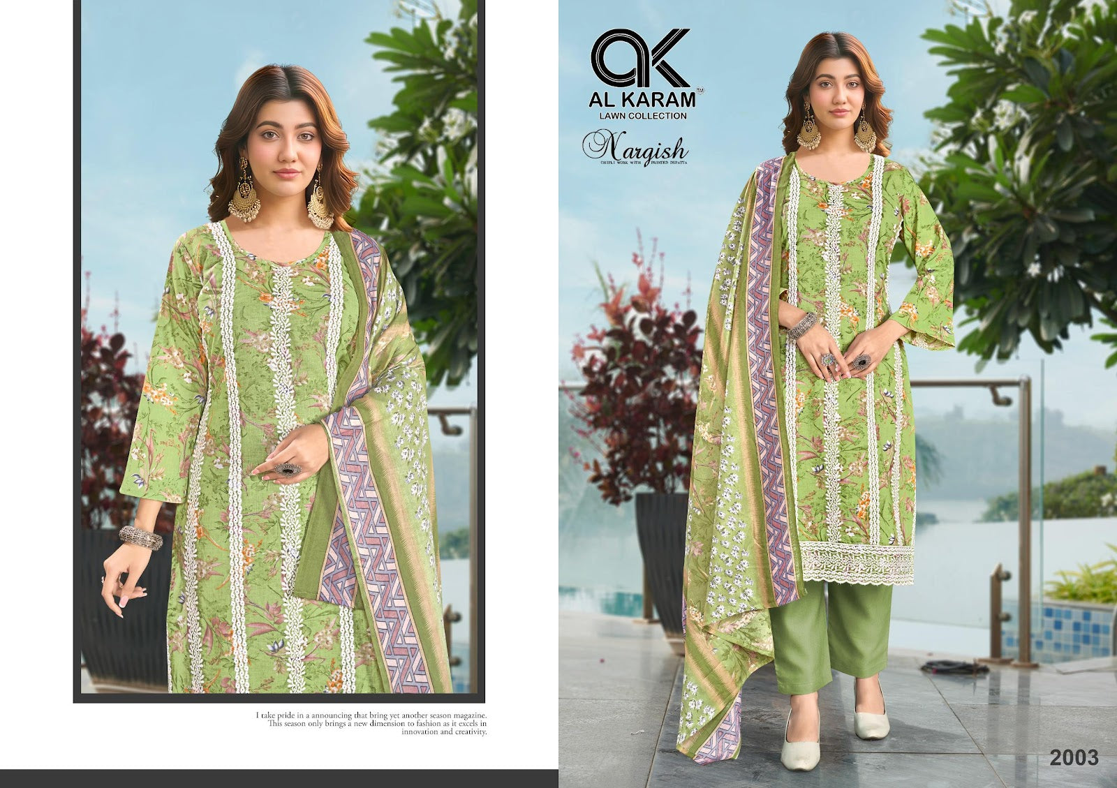 Nargish Al Karam Pure Cotton Karachi Salwar Suits Wholesale Price