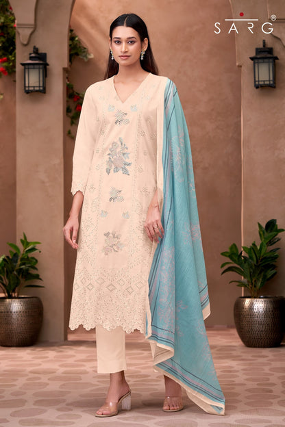 Nargish Sarg Pure Cotton Pant Style Suits Exporter India