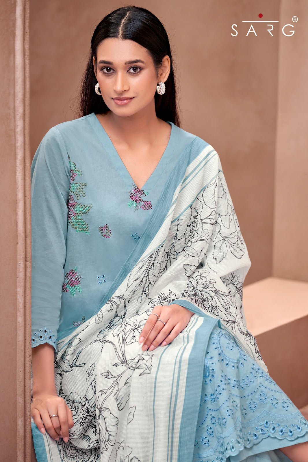 Nargish Sarg Pure Cotton Pant Style Suits Exporter India