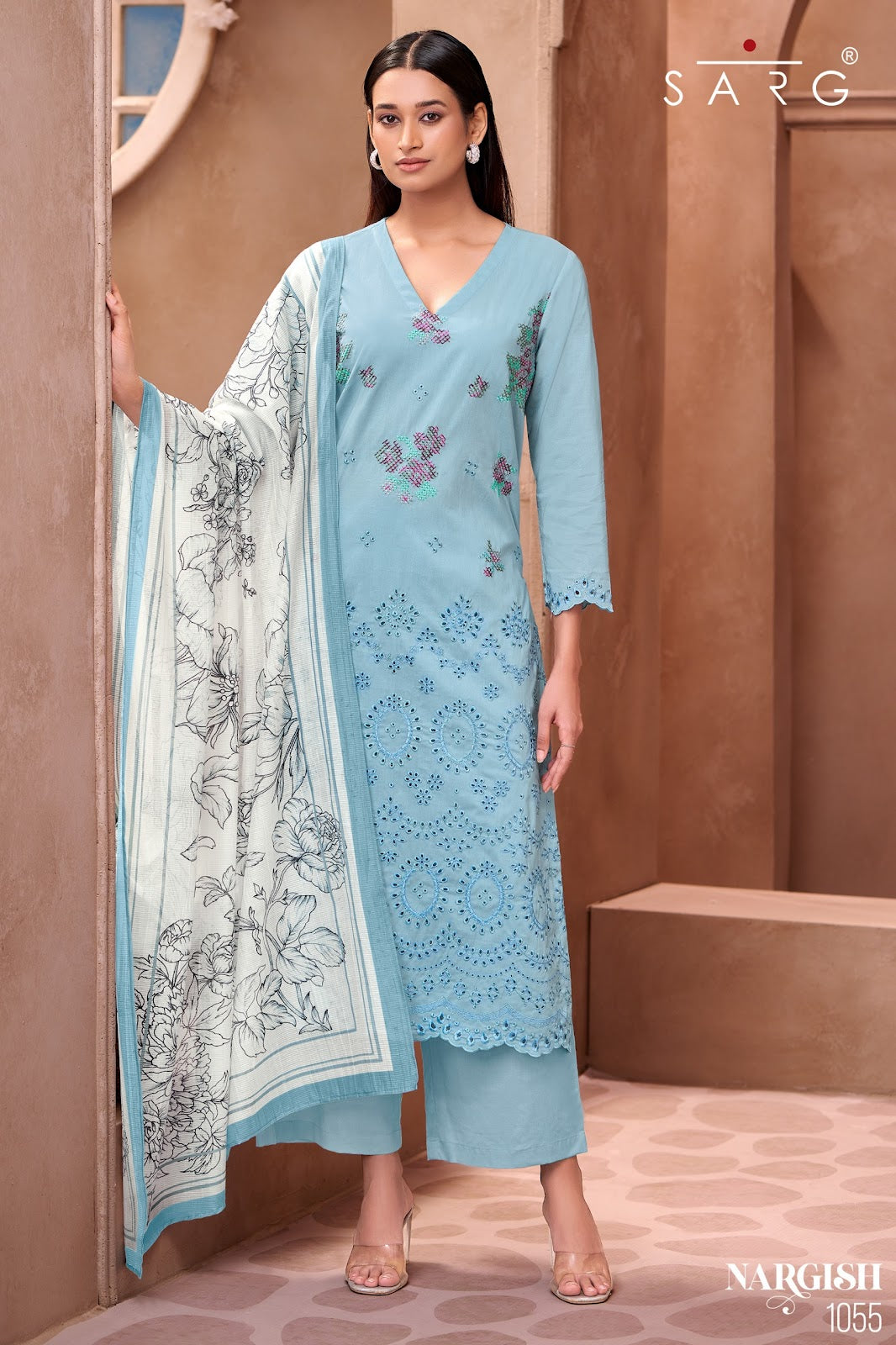 Nargish Sarg Pure Cotton Pant Style Suits Exporter India