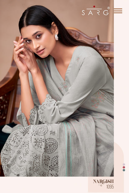 Nargish Sarg Pure Cotton Pant Style Suits Exporter India