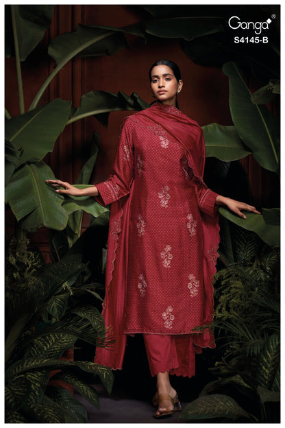 Nariah S4145 Ganga Bemberg Silk Pant Style Suits Wholesale Rate