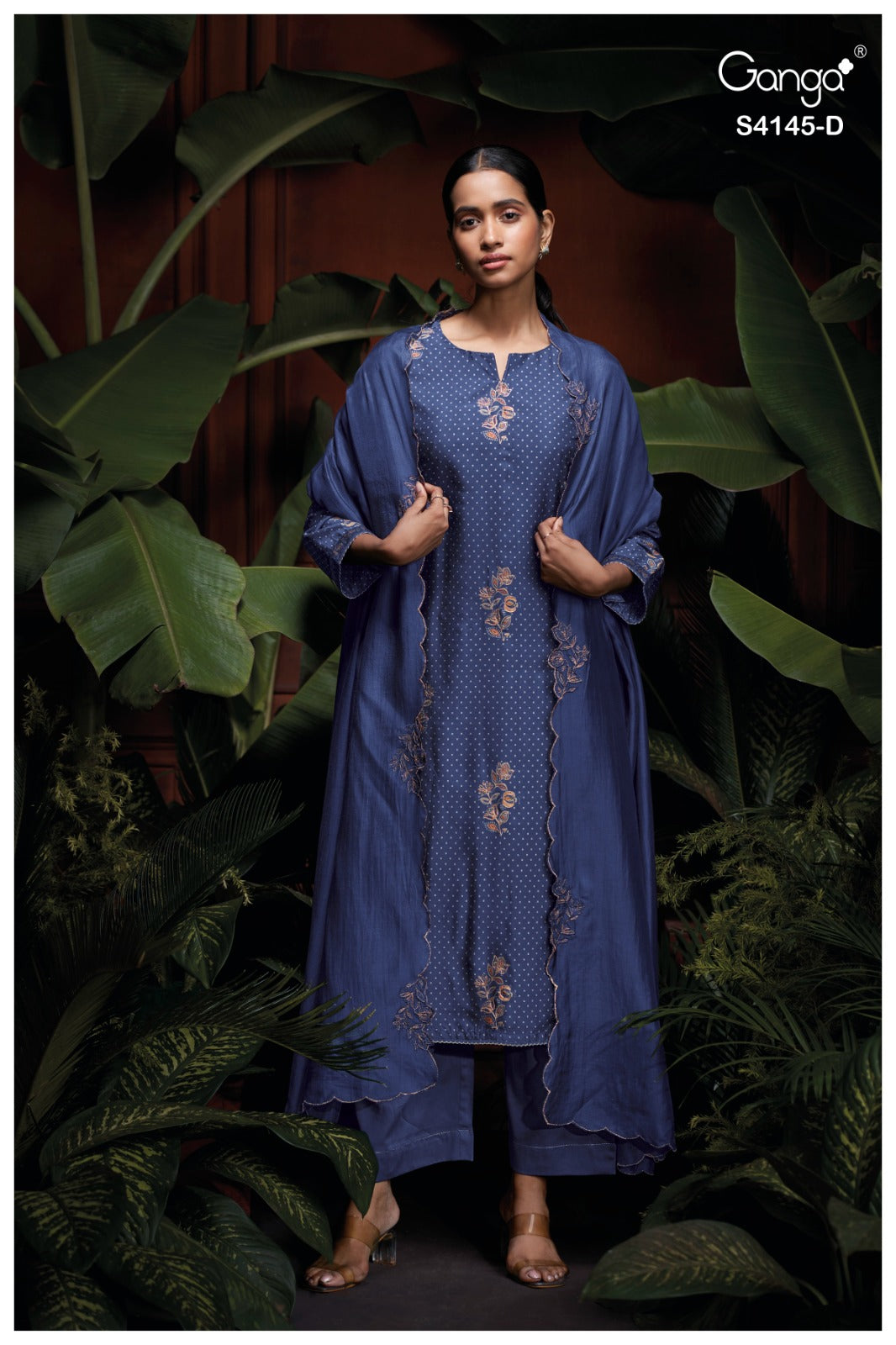 Nariah S4145 Ganga Bemberg Silk Pant Style Suits Wholesale Rate