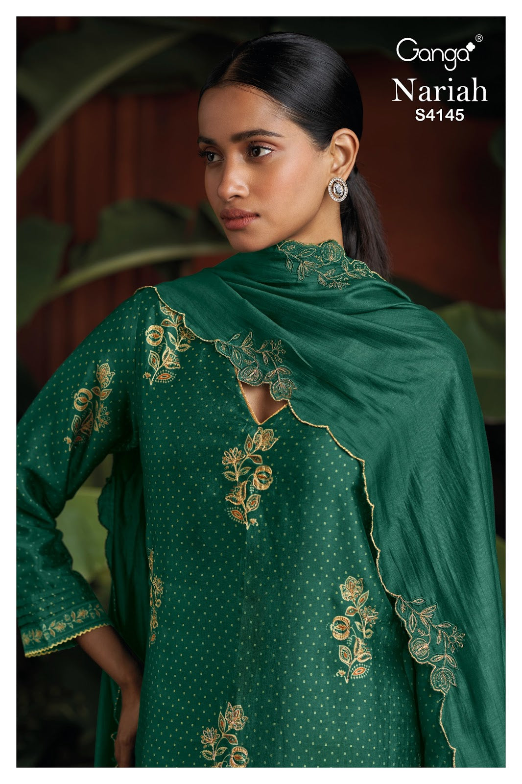 Nariah S4145 Ganga Bemberg Silk Pant Style Suits Wholesale Rate