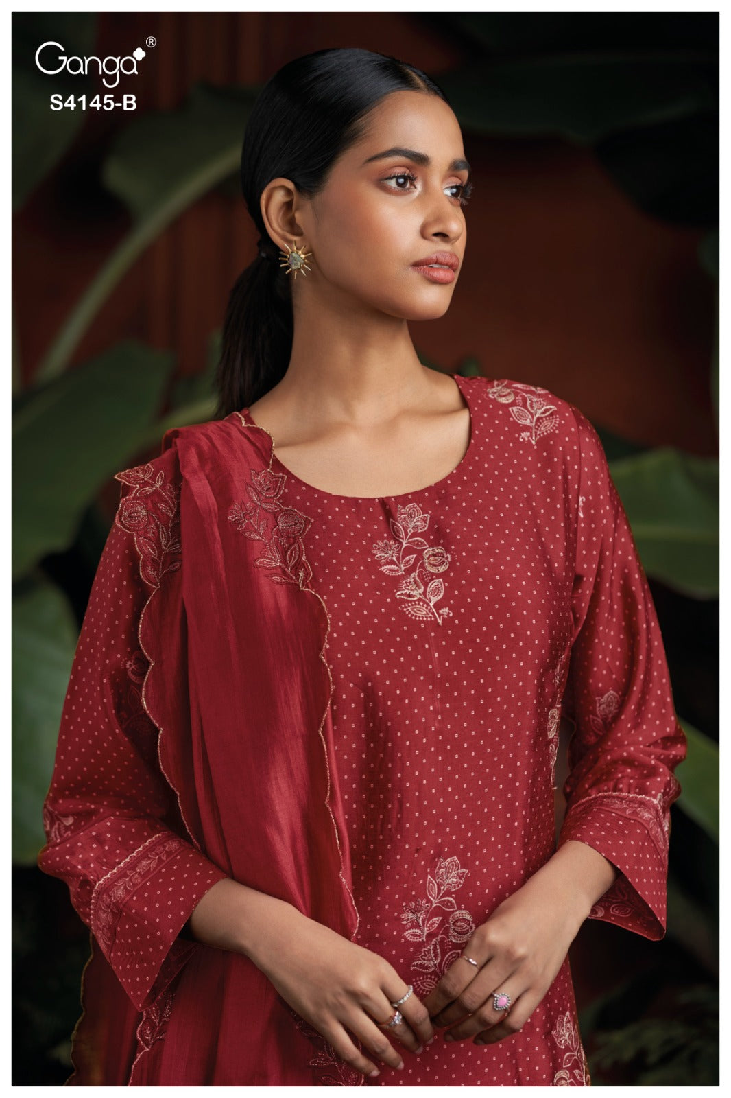 Nariah S4145 Ganga Bemberg Silk Pant Style Suits Wholesale Rate