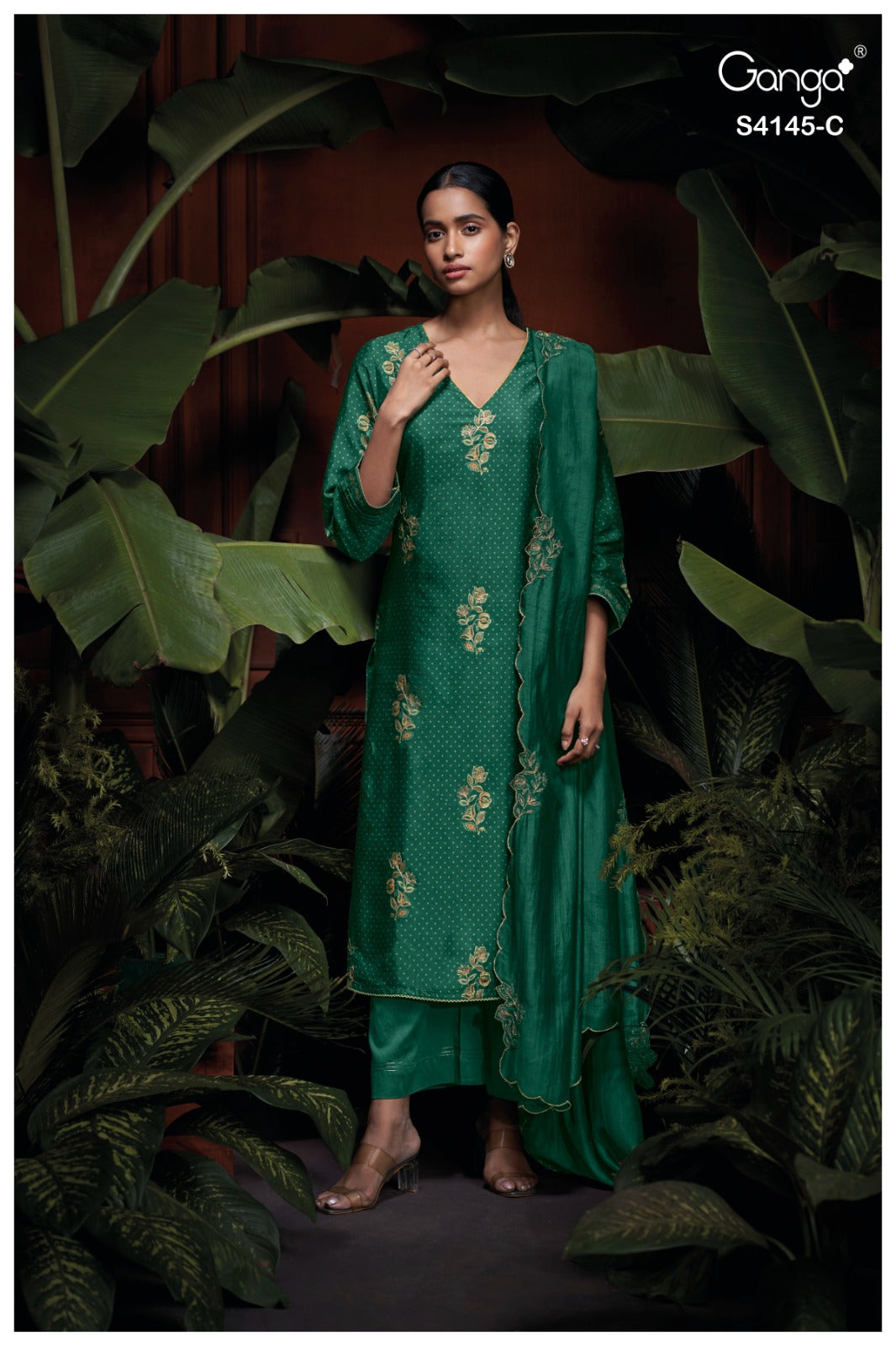 Nariah S4145 Ganga Bemberg Silk Pant Style Suits Wholesale Rate