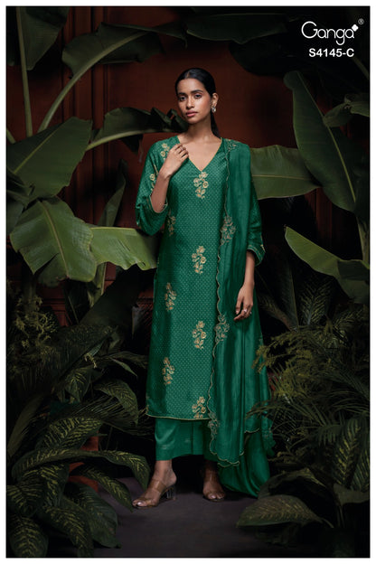 Nariah S4145 Ganga Bemberg Silk Pant Style Suits Wholesale Rate