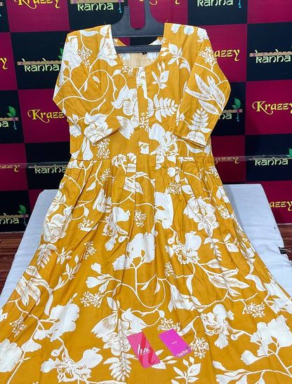 नारी लिवा कान्हा रेयॉन अनारकली कुर्तियाँ थोक विक्रेता