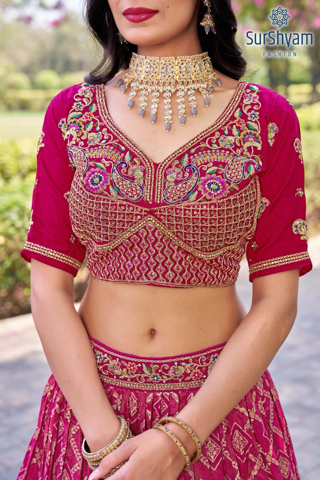 Naseehat Surshyam Fashion Banarasi Silk Lehenga Choli Wholesaler Gujarat